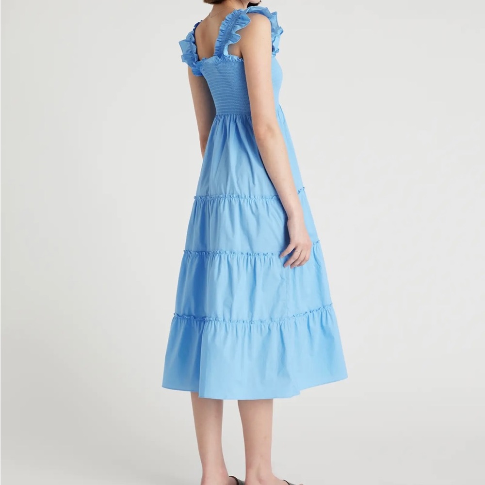 Quince NWT 100% Organic Cotton Midi Dress, cornflower blue